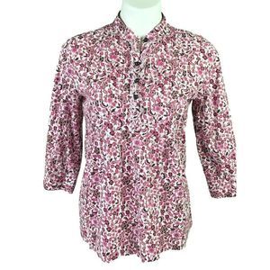 Charter Club Cotton Top Size 6 Purple White